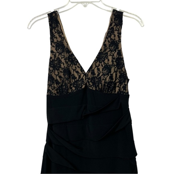 City Triangles Women’s Party Cocktail Dress Sz Large Black Lace Overlay Bodice - Picture 2 of 11